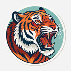 Tiger sticker vector clipart illustration