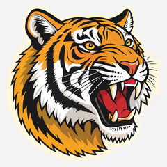 Tiger sticker vector clipart illustration