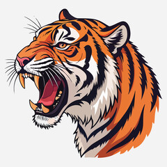 Tiger sticker vector clipart illustration
