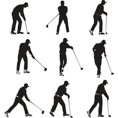 Naklejka premium Silhouettes of Ice Hockey Players in Action Poses