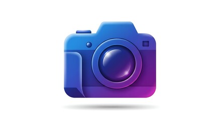 Fototapeta premium Stylized Camera Icon in Blue and Purple for Photography Concepts