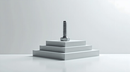 Isolated screw on geometric pedestal
