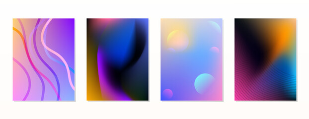 SET SOFT COLOR GRADIENT MESH FLUID BLURRED BACKGORUND DESIGN VECTOR TEMPLATE GOOD FOR POSTER, WALLPAPER, COVER, FRAME, FLYER, SOCIAL MEDIA 