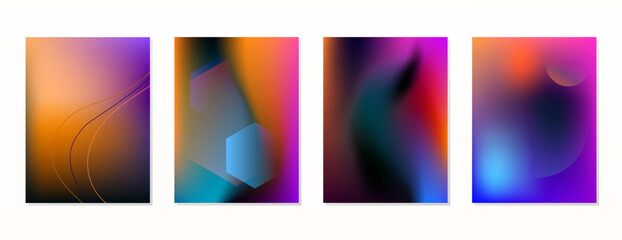 Fototapeta premium SET GRADIENT MESH FLUID BLURRED COLOR . POSTER BACKGORUND DESIGN WITH COPY SPACE AREA VECTOR TEMPLATE GOOD FOR POSTER, WALLPAPER, COVER, FRAME, FLYER, SOCIAL MEDIA 