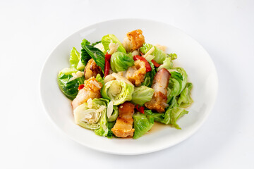 Stir-fried Baby Cabbage with Pork Belly