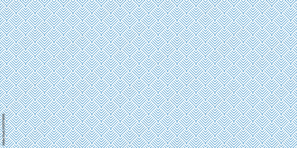 Poster abstract overlapping vector abstract pattern wave lines fabric blue square line background. seamless