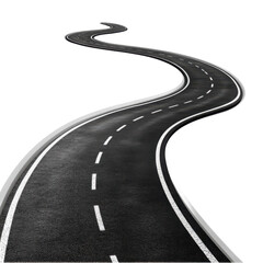 Twisty road isolated