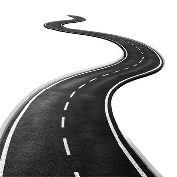 Twisty road isolated