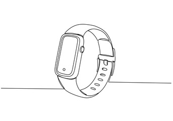 Minimalist Line Art Fitness Tracker – Smartwatch Design for Health Apps, Wearable Tech, and Digital Illustration