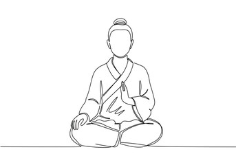 Serene Minimalist Profile of Woman Meditating – Yoga, Mindfulness, and Mental Wellness Concept for Calm Apps, Spa Branding, and Self-Care Content