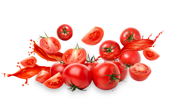 PNG, Food art, tomato, isolated on white background