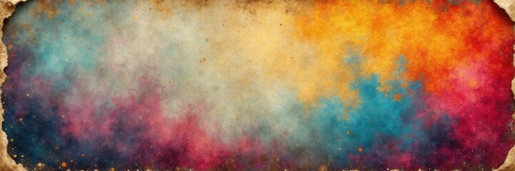 Weathered poster surface with creased edges and rough texture, weathered, vintage