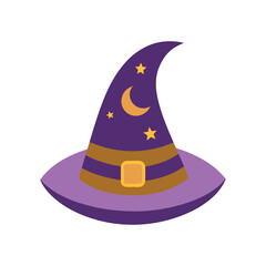 a vector illustration of a classic witch hat.eps