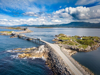 Aerial view of the Atlantic Road in Norway
