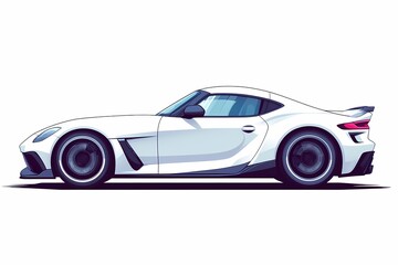 Modern Sporty Race Car Illustration: Sleek High-Performance Design in Digital Art