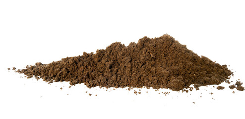 pile of soil isolated on white