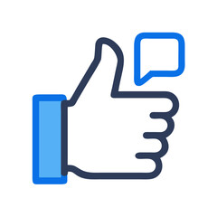 Thumbs Up Symbol Representing Like or Approval Icon Design
