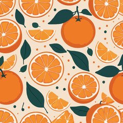 Orange Pattern with Leaves