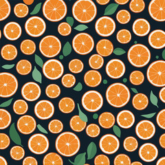Orange Slices on Dark Background