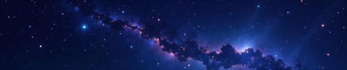 Naklejka premium Twinkling celestial bodies scattered across a dark velvet sky, universe, stars