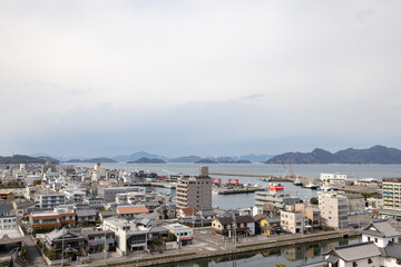 今治城より今治市内の風景】 愛媛県今治市通町