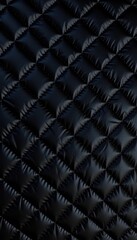 Deep black quilted fabric, diamond stitch pattern, pattern, modern
