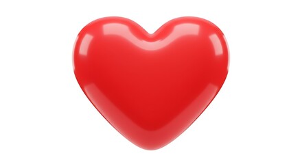 Fototapeta premium Red Heart Shape Isolated on White Background for Love Concepts