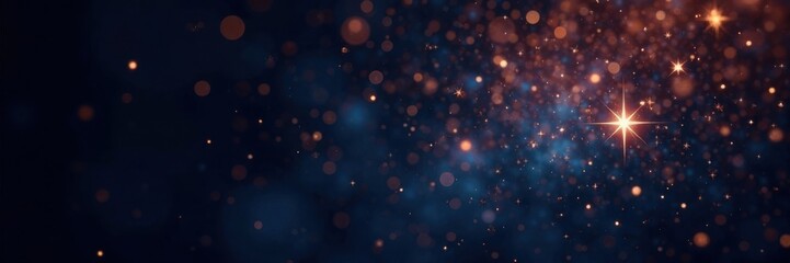 Obraz premium Sparkling stars against a deep black backdrop with subtle glittering effect, sparkle, dark blue