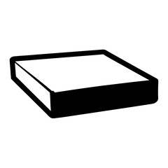 A Simple Black and White Illustration of a Closed Box or Container