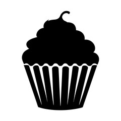 A Delicious Black and White Silhouette of a Cupcake