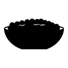 A Bowl of Food Illustration Simple Black Silhouette Design