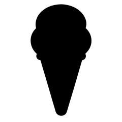 A Simple Silhouette of a Delicious Ice Cream Cone