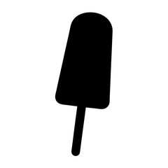 A Simple Black Silhouette of a Popsicle on White Background