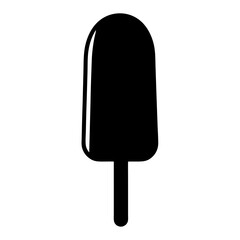 A Simple Black and White Illustration of a Popsicle or Ice Pop on a Stick