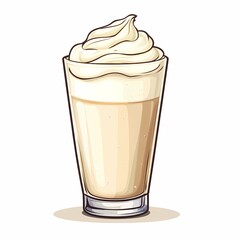 Creamy Coffee Delight: Whipped Cream and Latte Beverage Illustration | Café Culture Vector Art