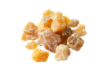 Frankincense resin pieces isolated on transparent background