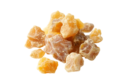 Frankincense resin pieces isolated on transparent background