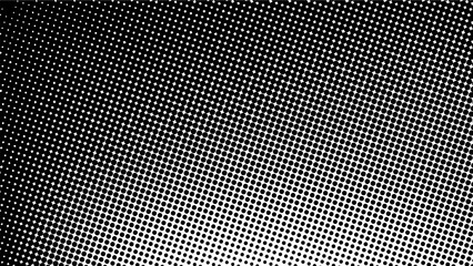 Black Halftone Dotted Texture on White Background – Grunge Comic Style Overlay for Vintage Paper Effect, Retro Pop Art Design Element