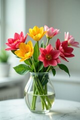 Fototapeta premium Soft focus flowers in a vase, flowers, still life