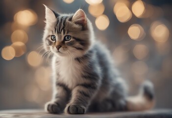 cat cute background standing isolated character kitten cut-out animal happy pet ai illustration adorable portrait art hands up racked funny generative blank transparent