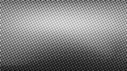 Black Halftone Dotted Texture on White Background – Grunge Comic Style Overlay for Vintage Paper Effect, Retro Pop Art Design Element
