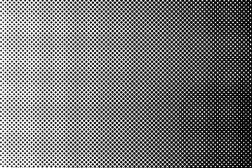 Black Halftone Dotted Texture on White Background – Grunge Comic Style Overlay for Vintage Paper Effect, Retro Pop Art Design Element