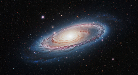 Fototapeta premium Stunning Spiral Galaxy in Space against a Dark Sky Filled with Stars