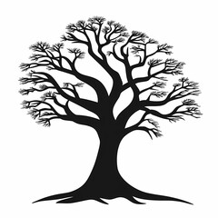Leafless Tree Silhouette: Minimalistic Organic Artwork for Modern Nature-Focused Ecology Designs