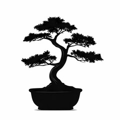Bonsai Tree Silhouette: Serenity and Elegance in Indoor Gardening Art