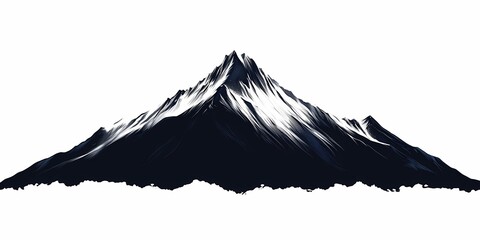 Majestic Snow-Covered Mountain Peak Silhouette: Explore Breathtaking Nature Wilderness Scenery for Outdoor Adventure and Hiking