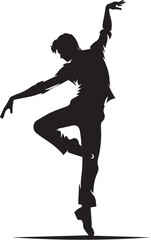Black and white dancing vector