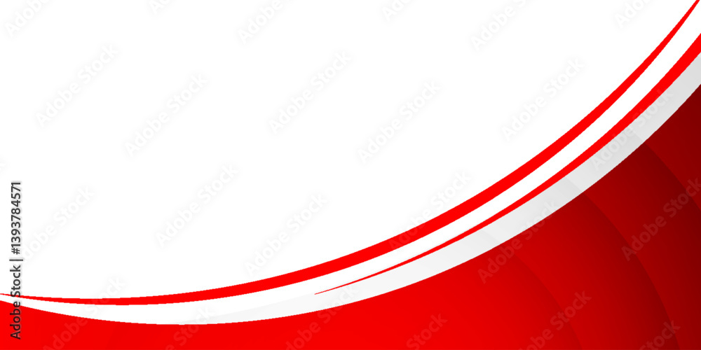 Wall mural wave background. a sleek red and white vector background featuring smooth curved lines and gradient 