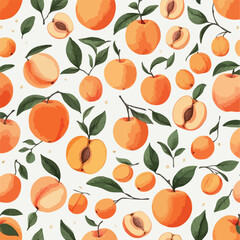 Ripe Apricot Seamless Pattern