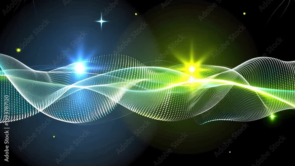 Poster abstract wave design glowing lights and vibrant colors create dynamic visual effects with smooth cur